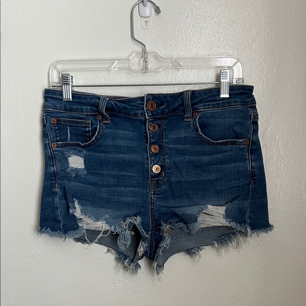 American Eagle Women's Super Stretch Denim Mid Rise Mini Shorts